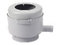 Boîtier de filtre à eau gris avec raccord.