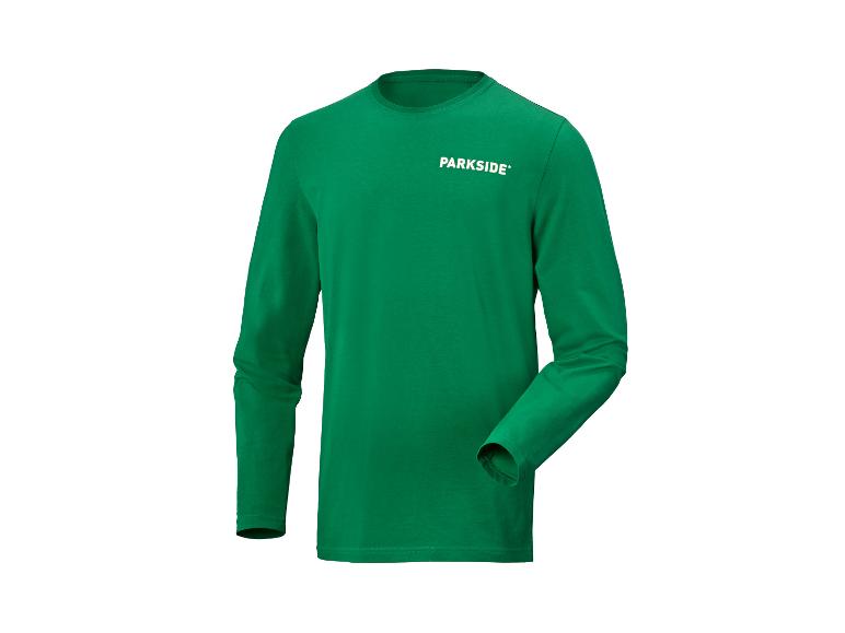 T-shirt vert à manches longues pour homme avec le texte 'PARKSIDE' sur la poitrine