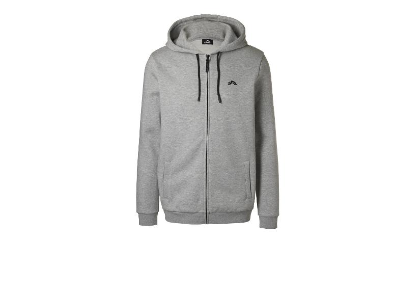 Sweat à capuche zippé gris.