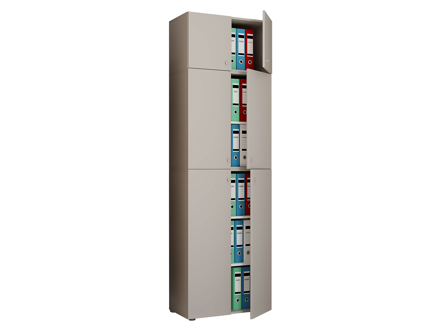 Armoire de bureau Lona (portes coulissantes, XXl, gris)