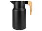 Carafe isotherme noire avec poignée en bambou.
