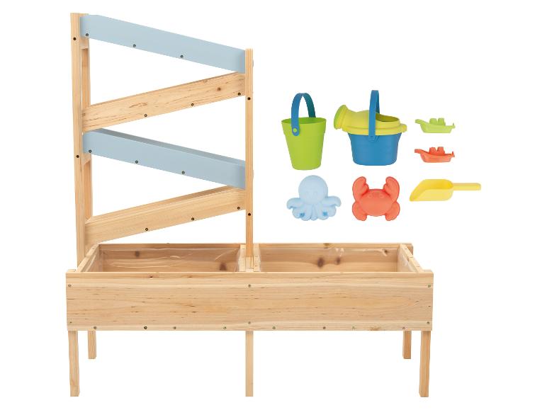 Table de jeu en bois pour l'eau et le sable avec toboggans et ensemble de jouets de plage