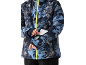 Veste de ski homme motif camouflage bleu et fermeture éclair jaune