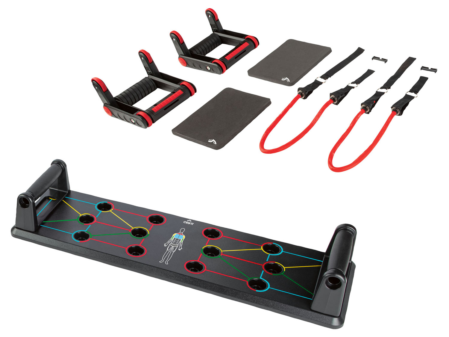 CRIVIT Planche Push-up-board ou kit de fitness 3-en-1