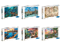 Différents modèles de puzzles Clementoni de 3000 pièces avec paysages et villes.