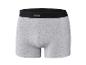 Caleçon gris pour homme avec ceinture élastique noire et étiquette blanche