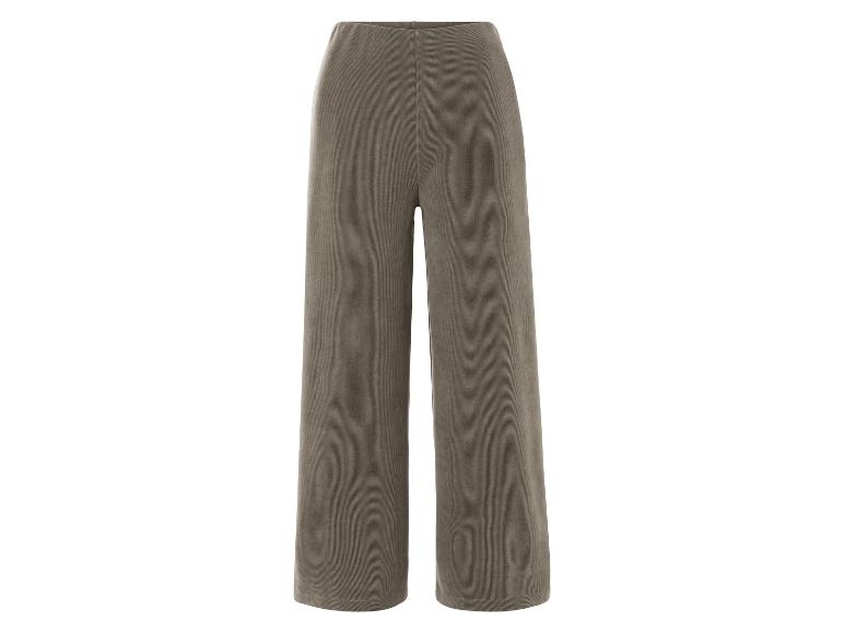 Pantalon en velours côtelé marron foncé pour femme.