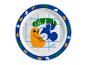 Assiette Mickey Disney pour bébé, bleu et blanc.