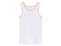 Un débardeur blanc avec une bordure rose.