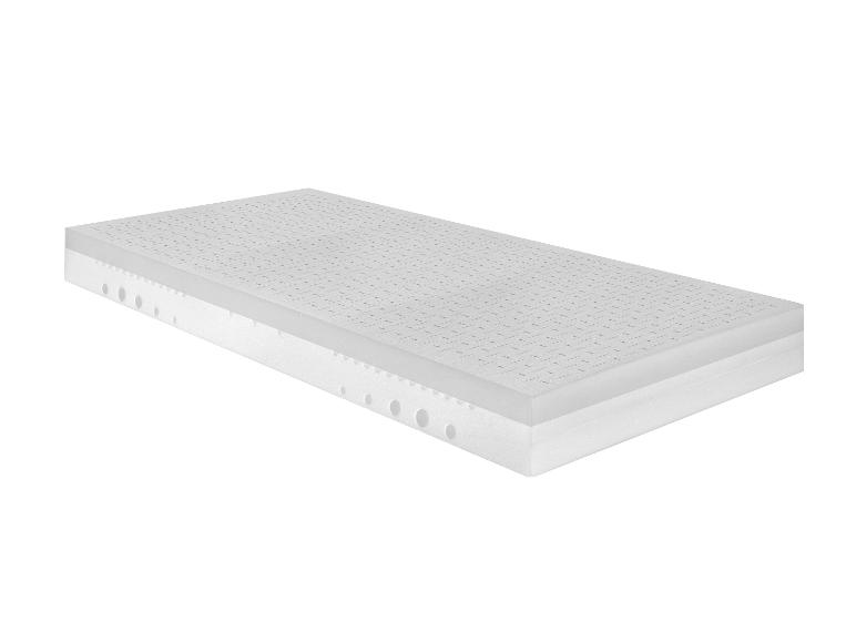 Un matelas blanc avec un dessus cannelé.
