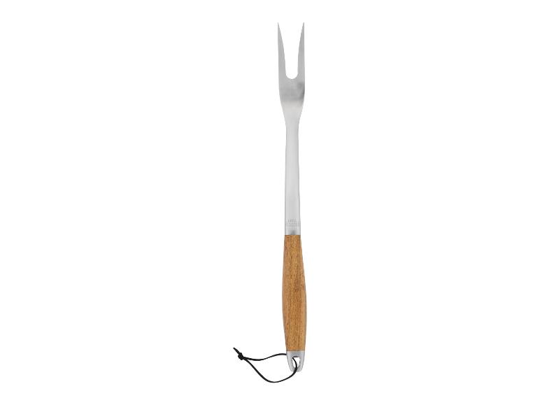 Fourchette de barbecue en acier inoxydable avec manche en bois