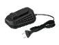 Chargeur noir avec prise et câble, conçu pour recharger des appareils.