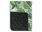 Couverture de pique-nique avec motif de feuilles tropicales vertes et dessous matelassé noir