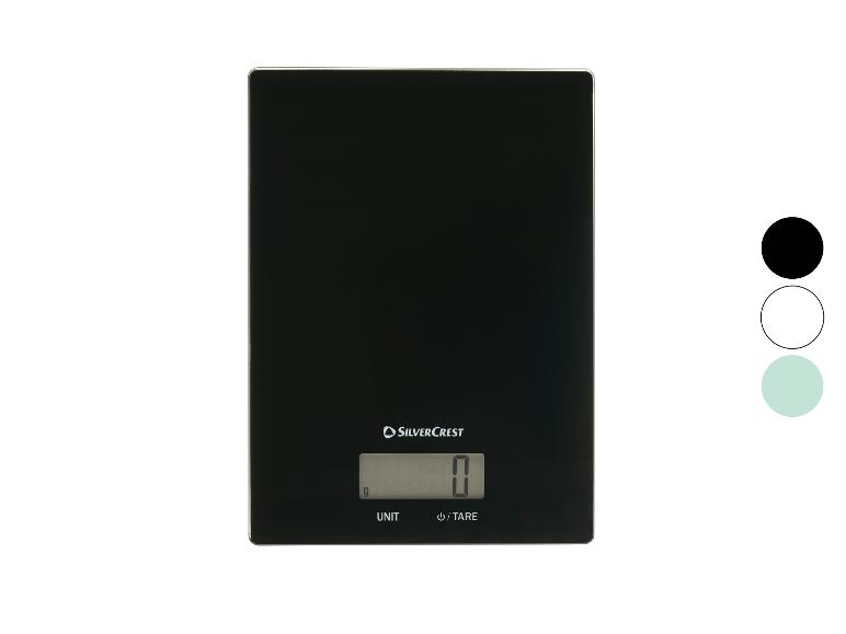 Balance de cuisine digitale noire SilverCrest avec fonction tare.