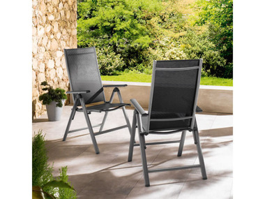 LIVARNO home Lot de 2 fauteuils à dossier haut Houston, argent/gris