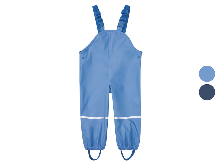Salopette de pluie bleue pour enfant.