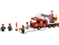 Jeu de construction pour enfants avec un camion de pompiers et des figurines de pompiers.