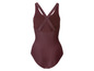 Un maillot de bain bordeaux avec un dos croisé.