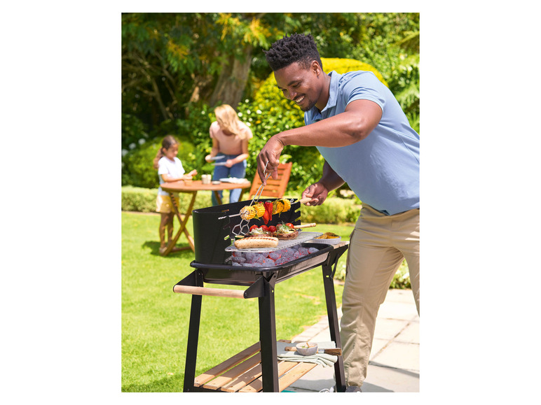 Aller en mode plein écran : GRILLMEISTER Chariot-grill GGW 84 B1, avec étagère en bois - Image 4