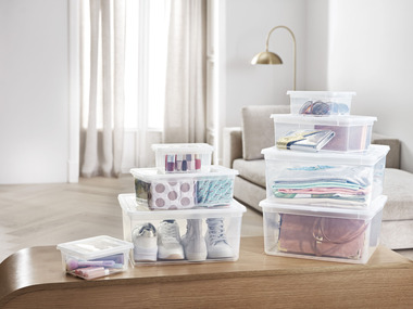 LIVARNO home Set de 8 boîtes de rangement, avec couvercle