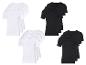 Lots de t-shirts blancs et noirs à manches courtes et cols ronds et en V.