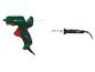 Un pistolet à colle chaude et un fer à souder Parkside de couleur verte.