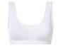 Soutien-gorge de sport ou bralette côtelé blanc.