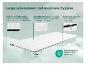 Matelas blanc avec détails sur la respirabilité, la lavabilité et une hauteur de 6 cm, certifié OEKO-TEX.