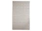 Nappe rectangulaire beige à motif géométrique.