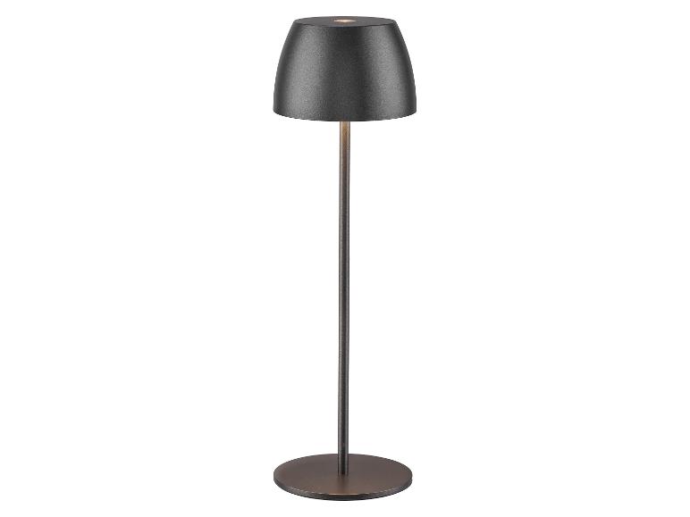 Lampadaire moderne gris foncé avec abat-jour conique et base ronde.
