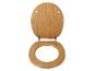 Abattant de toilettes en bois de bambou avec couvercle ouvert