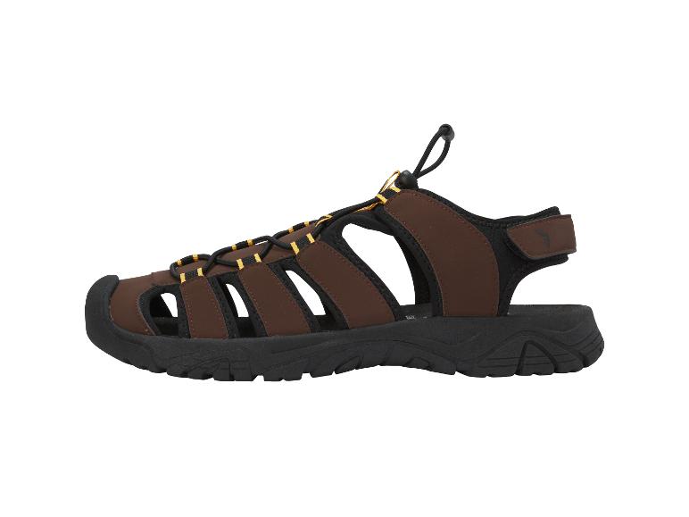 Sandale d'extérieur marron et noire pour homme avec laçage réglable