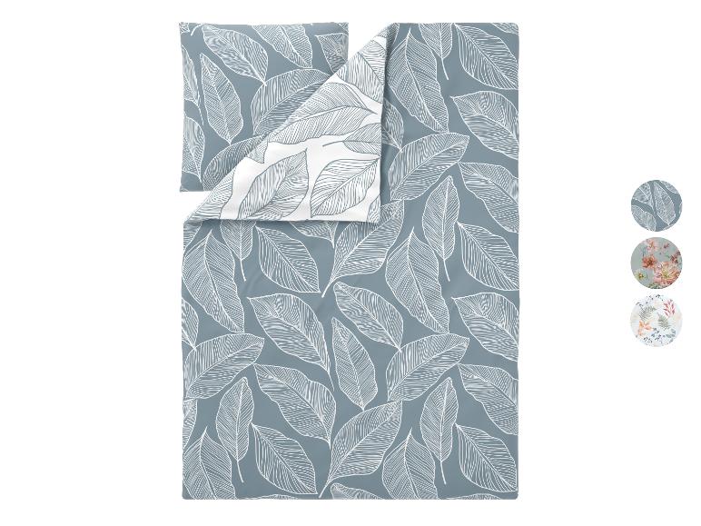 Parure de lit avec motif de feuilles grises et trois options de motifs différentes