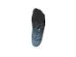 Chaussette individuelle rayée gris foncé et bleu avec le texte « HE-HE 31-34 » sur le côté.