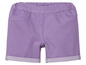 Shorts en jean violets avec ourlets retroussés.