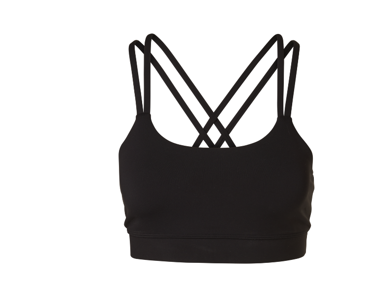 Brassière de sport noire avec bretelles croisées