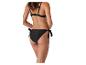 Maillot de bain noir : haut de bikini et bas noués.