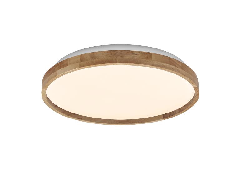 Plafonnier avec cadre en bois et diffuseur blanc