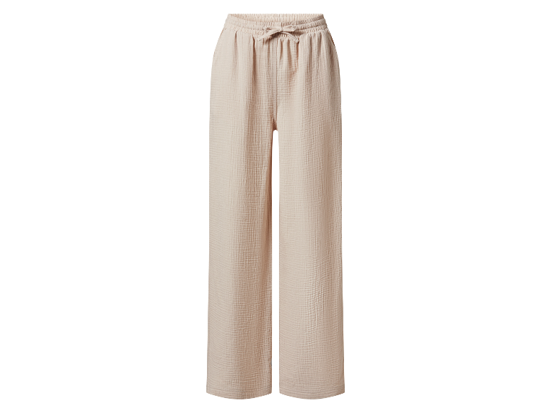 Pantalon beige en mousseline.