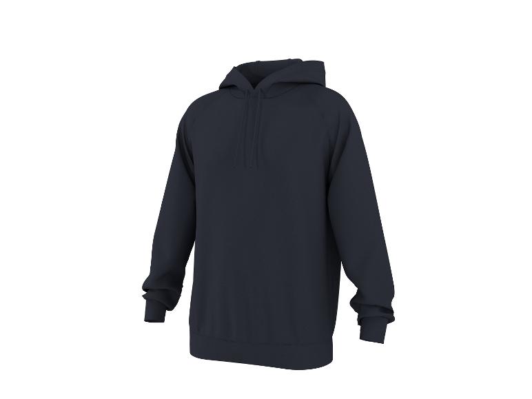Sweat à capuche bleu marine pour homme, vue de trois quarts.