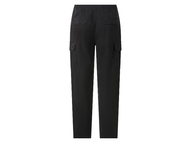 Pantalon cargo noir avec taille élastique et poches latérales