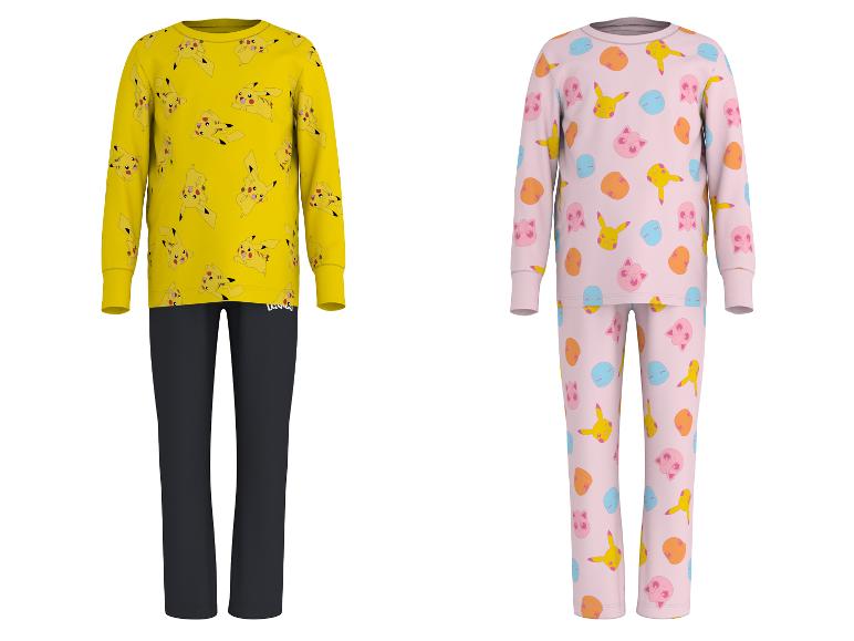 Pyjamas pour enfants LUPILU® avec motifs Pokémon en jaune et rose.