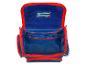 Sac à dos Spider-Man bleu et rouge, ouvert, montrant des compartiments intérieurs.
