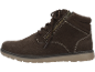 Bottes homme en daim marron avec fermeture éclair et lacets.