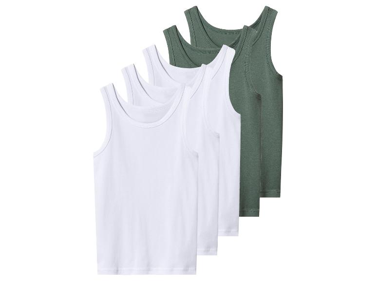 Cinq débardeurs blancs et verts pour hommes