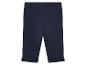 Pantalon bébé bleu marine avec ourlet retroussé.