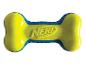 Un jouet pour chien Nerf Dog en forme d'os jaune.
