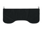 Une protection de siège auto noire avec des crochets.