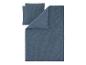 Parure de lit bleue texturée à rayures avec housse de couette et taies d'oreiller