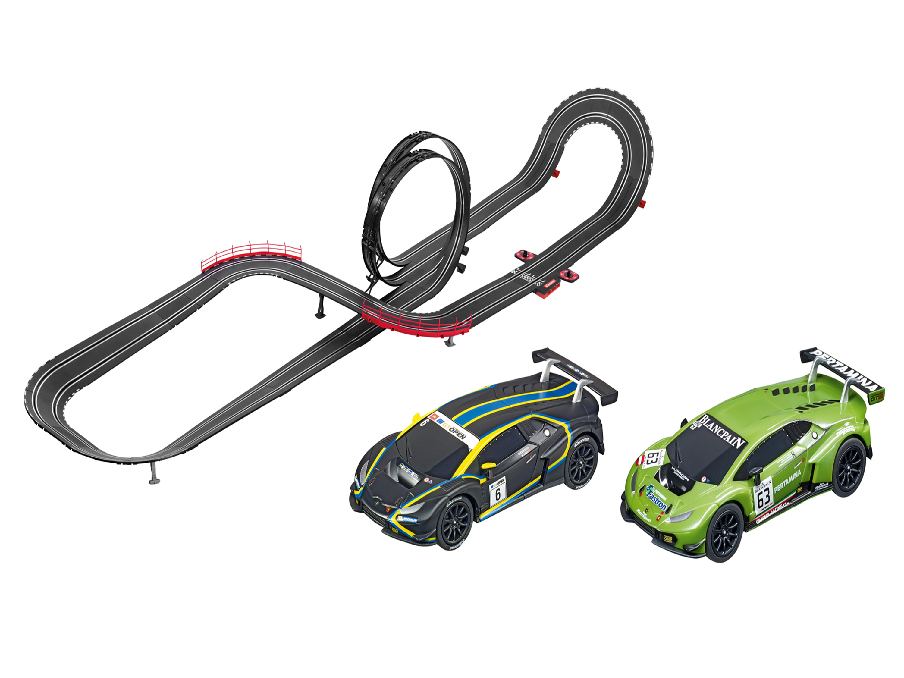 Carrera GO!!! Voiture et circuit de course 1:43 (Circuit de course automobile - GT Racing)